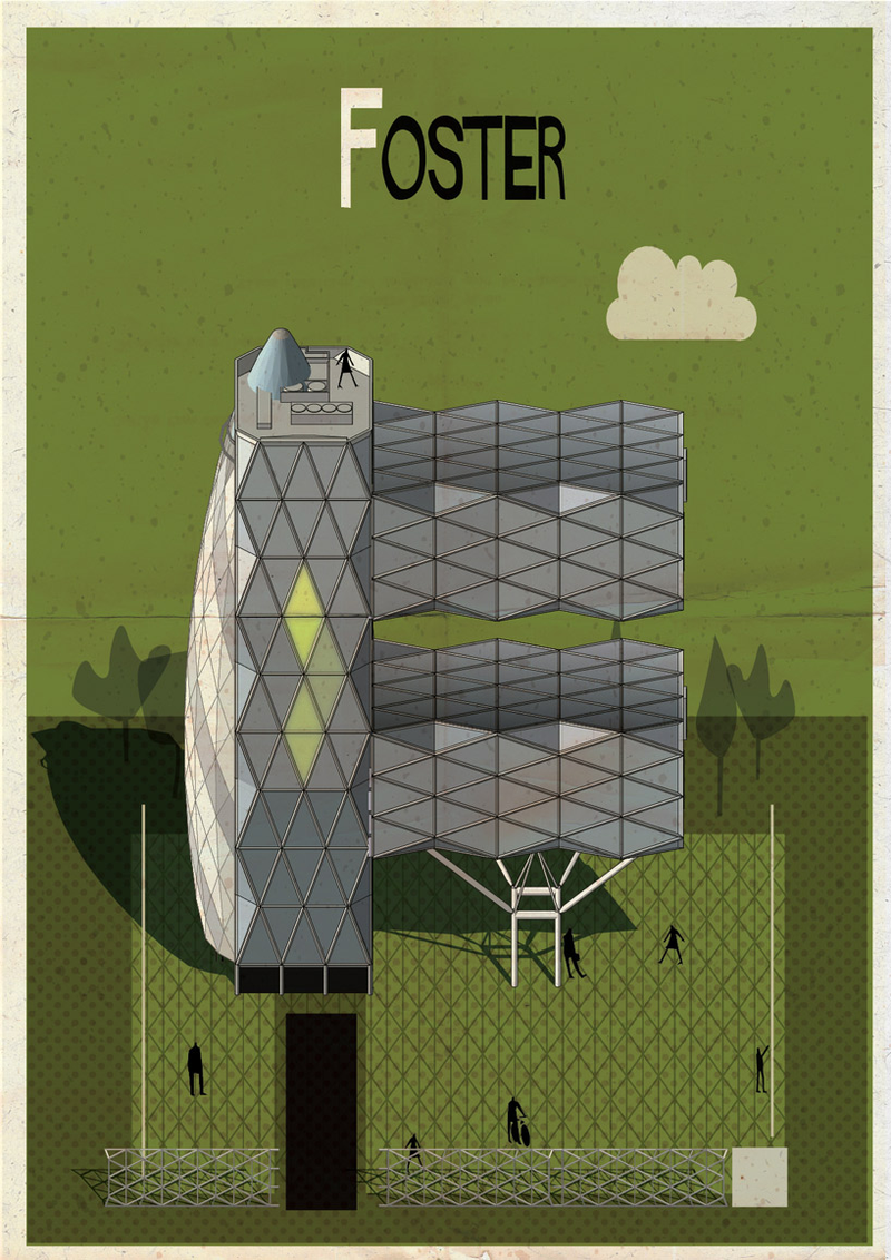 Illustration for article titled This alphabet models each letter on a particular architect's designs